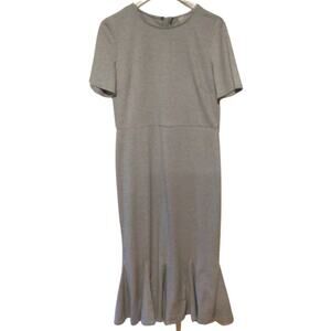 ASOS Women's Gray V-Neck Zip Maxi Knit Dress Short Sleeve Size 10 US 14 UK